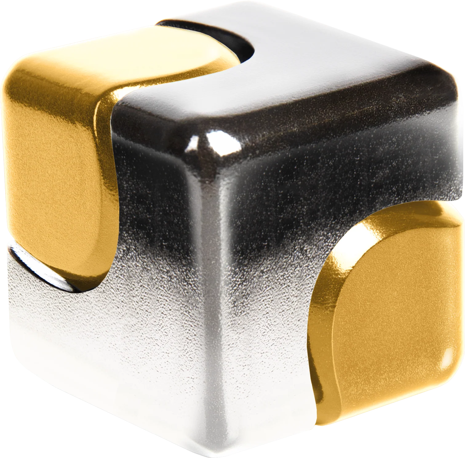 Bopster Cube Fidget Toy - Silver & Gold