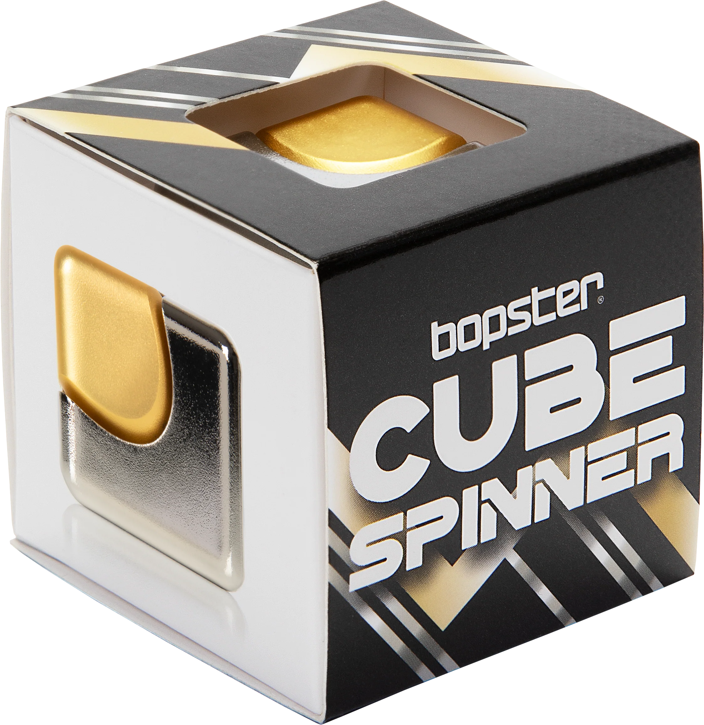 Bopster Cube Fidget Toy - Silver & Gold - Image 2