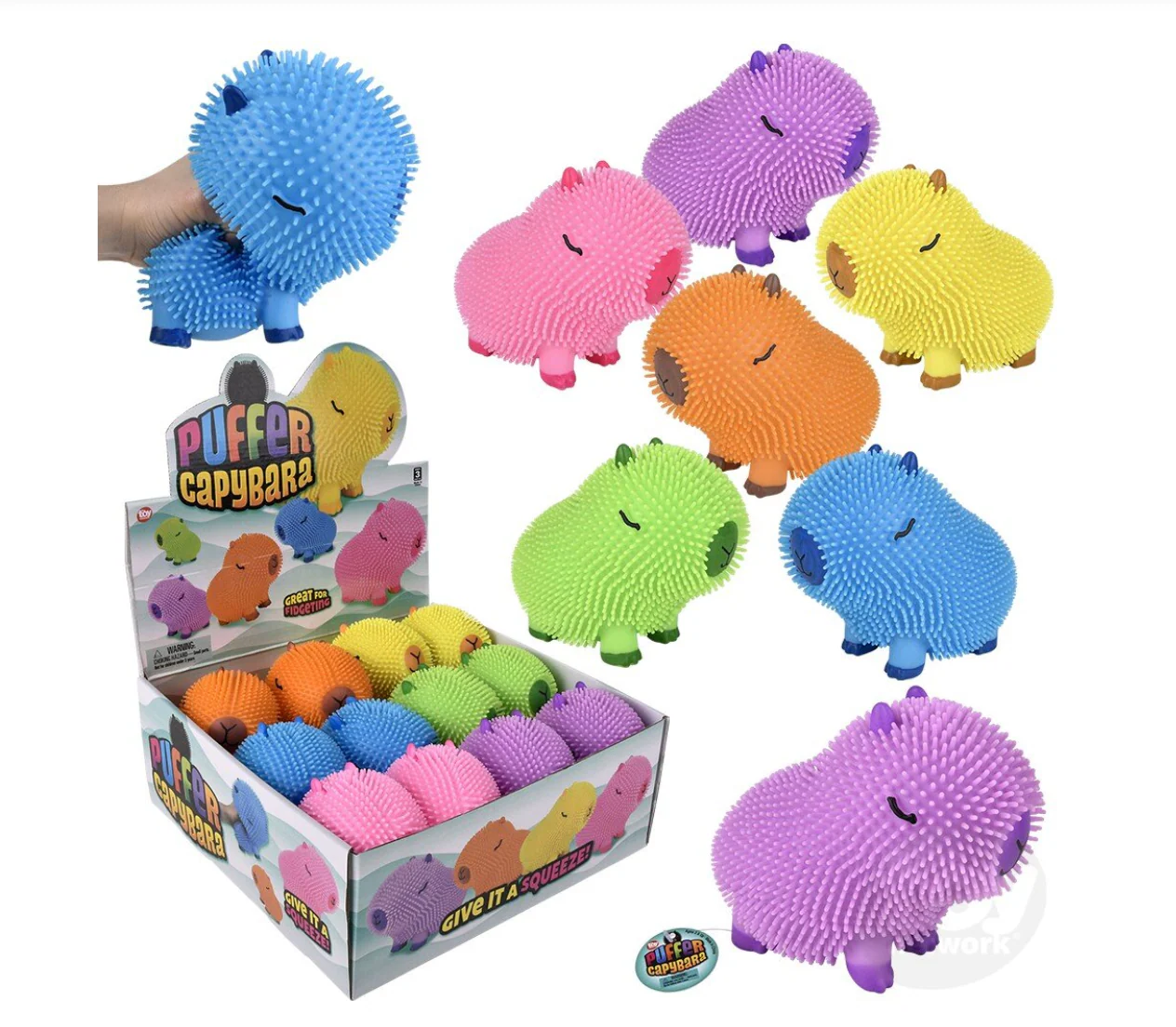 Capybara Puffer Toy 6” – Squishy Stress Relief Fidget Toy (Random Color) - Image 4