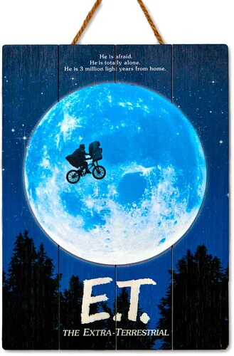E.T. The Extra-Terrestrial - Woodart 3D - Moon 12"x16" Hanging Sign