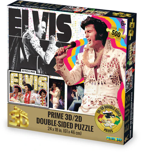 Elvis Presley contains 500pc 24x18 in 3D/2D Double-Sided Puzzle