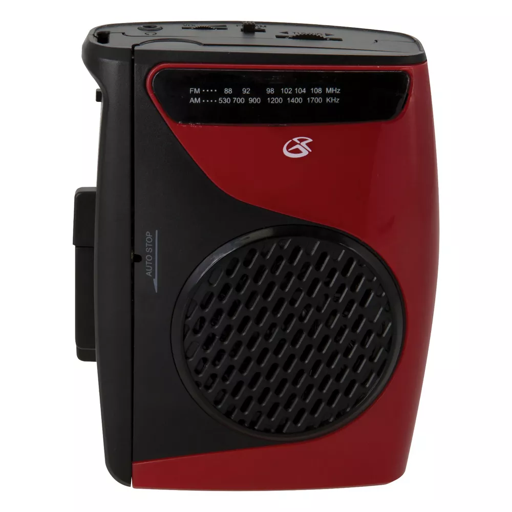 GPX CAS337 Portable Cassette Player with AM/FM Radio/Voice Record (Red/Black) - Image 3