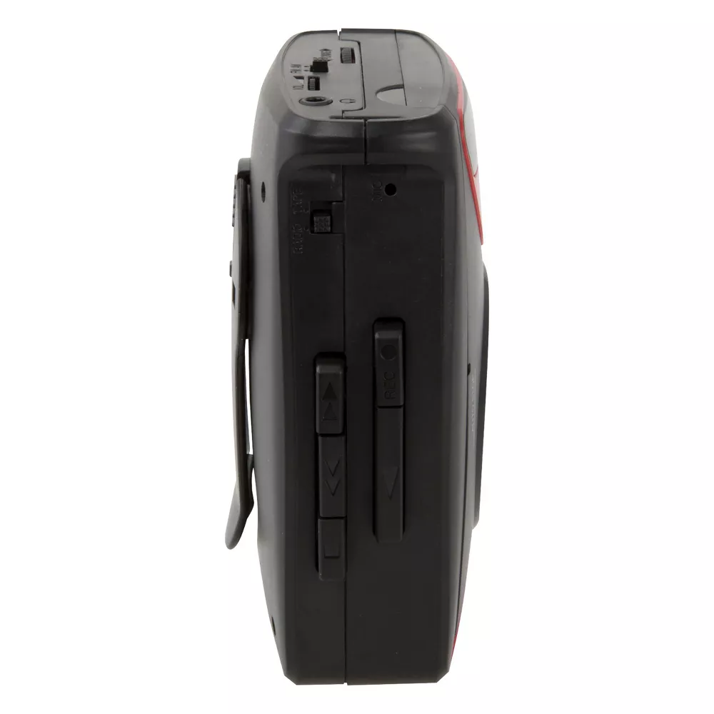 GPX CAS337 Portable Cassette Player with AM/FM Radio/Voice Record (Red/Black) - Image 4