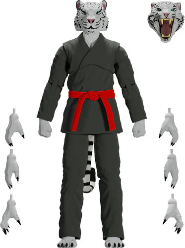 Jiu Jitsu Combat Creatures - Taj The White Tiger Action Figure - Green Gi