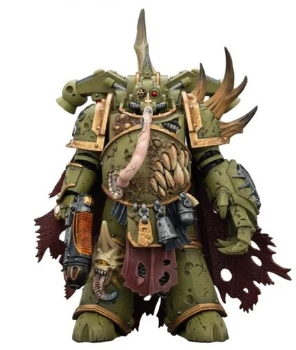 JOYTOY - Warhammer 40k - Death Guard: Plague Marine Champion with Plasma Pistol & Power Fist 1/18 Action Figure