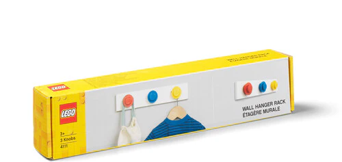 LEGO Wall Hanger Rack, Red, Blue & Yellow