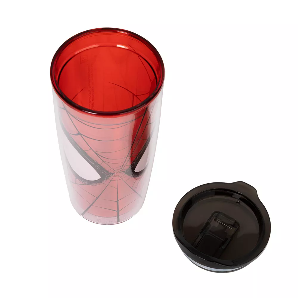 Marvel Spider-Man Face Plastic 20oz Travel Tumbler With Lid - Image 2