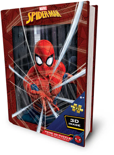 Marvel Spider-Man Shooting Webs 300pc 18x12 in 3D Lenticular Puzzle in a Tin Book