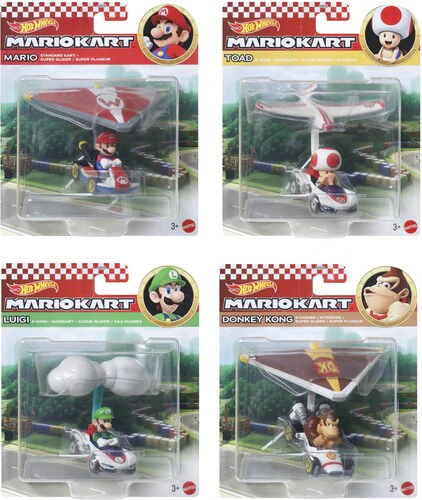 Mattel - Hot Wheels Mario Kart Glider 4-Piece S Assortment (Nintendo)