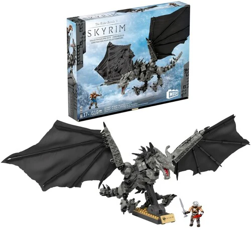 MEGA BLOKS - Skyrim Alduin the World Eater, 619 Piece Buiding Toy Set