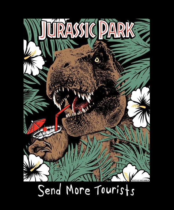 Riot Society Jurassic Park Send More Tourists T-Shirt - Image 3